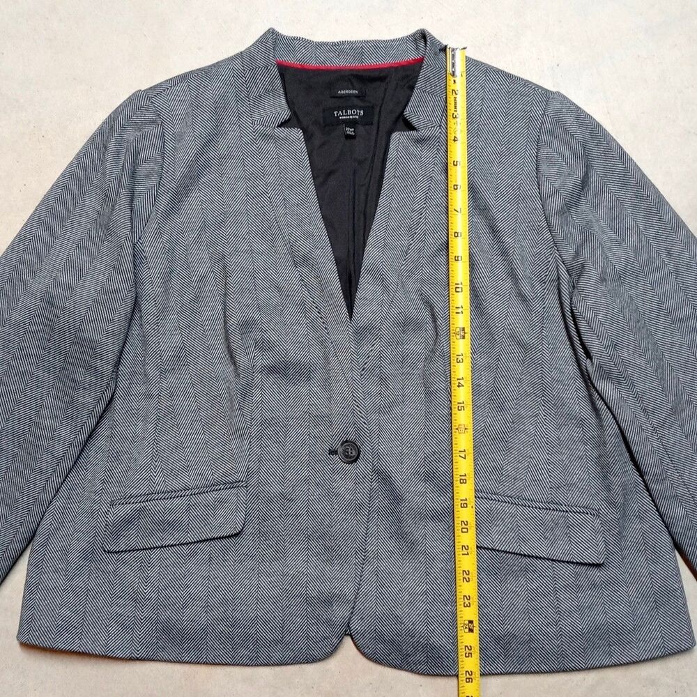 TALBOTS Aberdeen Herringbone Blazer Jacket Womens Plus Size 22W Petite - Picture 9 of 10
